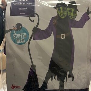 Two-Headed Witch Kids Costume - Black and Purple
